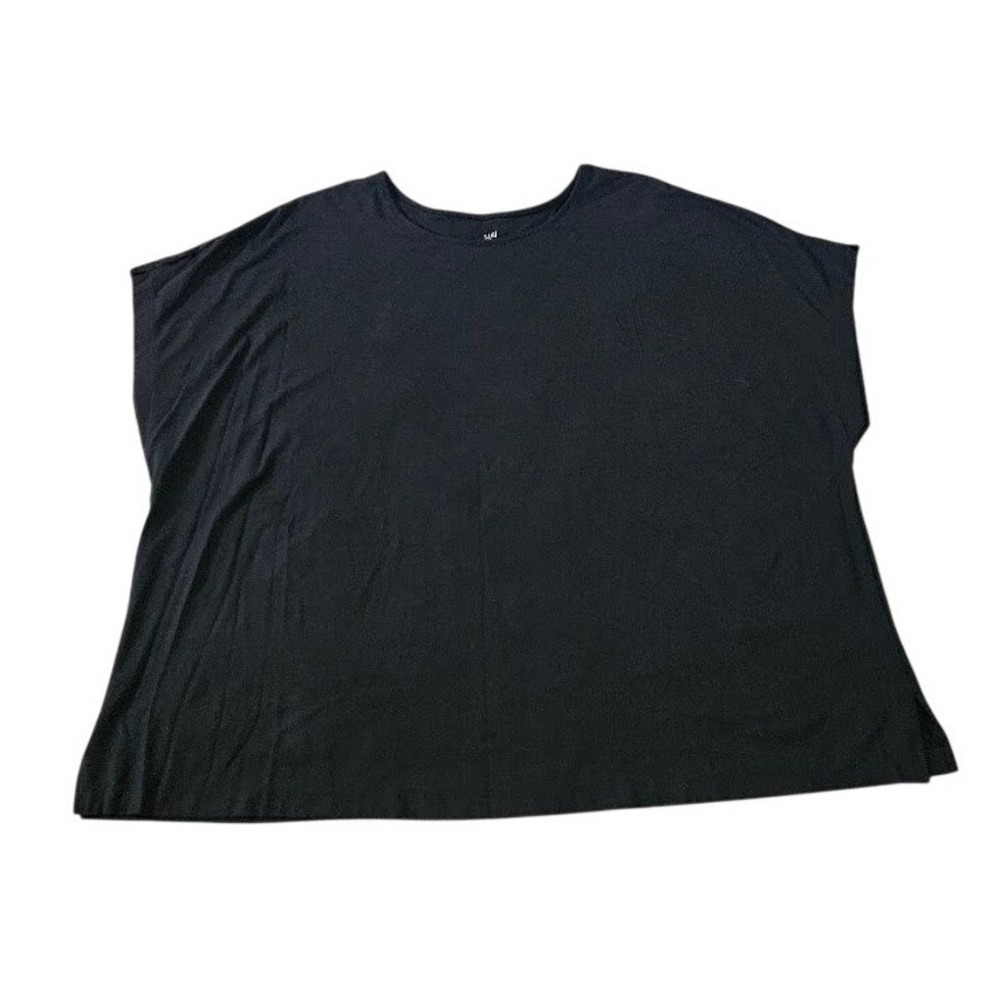 J. Jill Luxe Supima Relaxed Tee Black Short Sleeve Scoop Neck Top 4X Plus Size